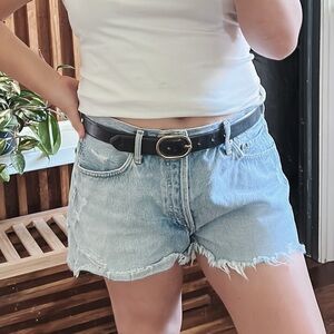 Agolde Light Blue Jean Shorts